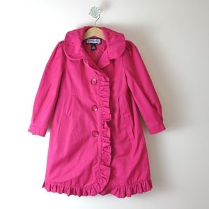 🌸ROTHSCHILD Girls Azalea Pink Hooded Ruffle Coat🌸